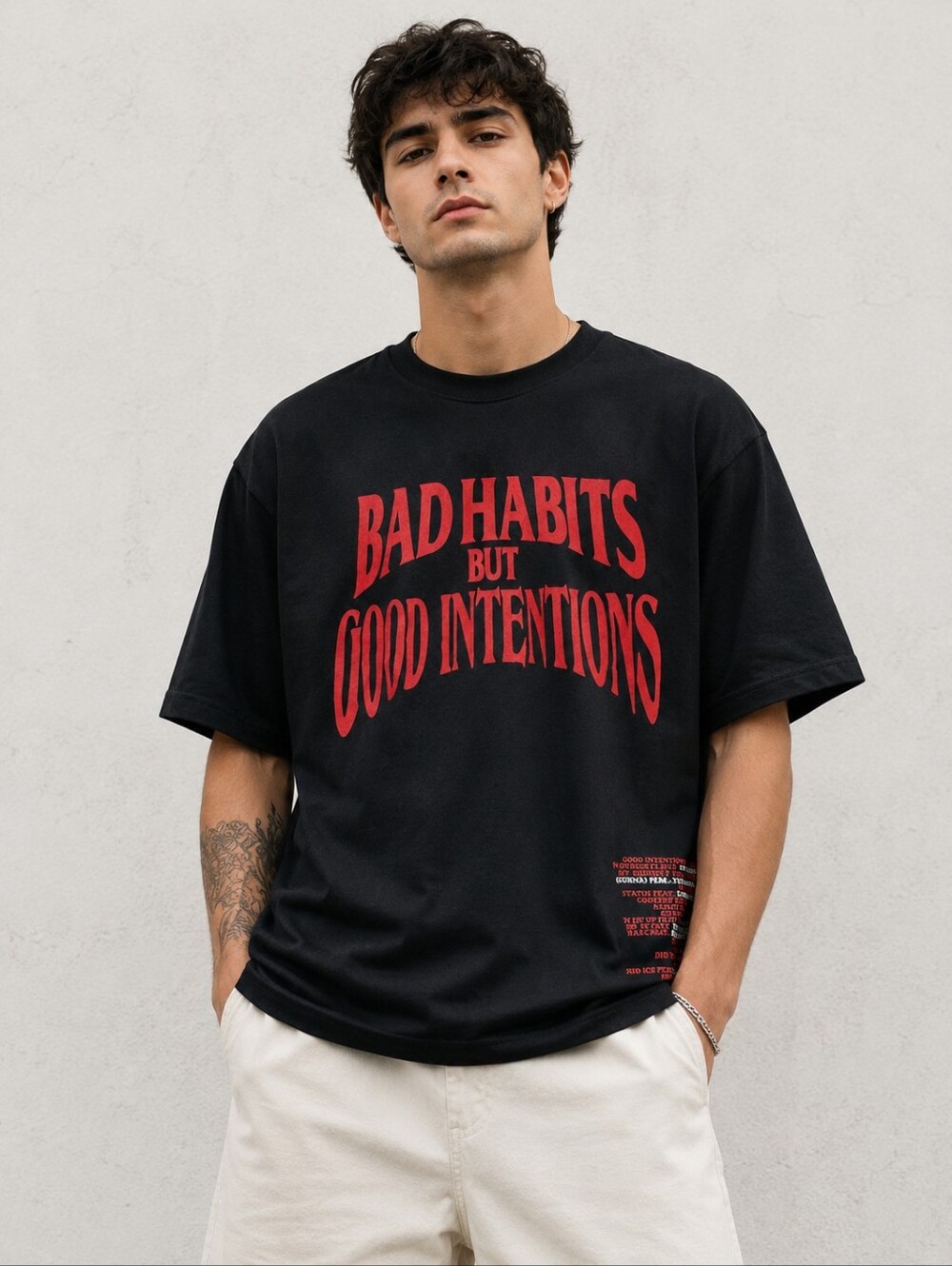 NAV x VLONE Good Intentions Black Red Graphic T-Shirt Men’s XL